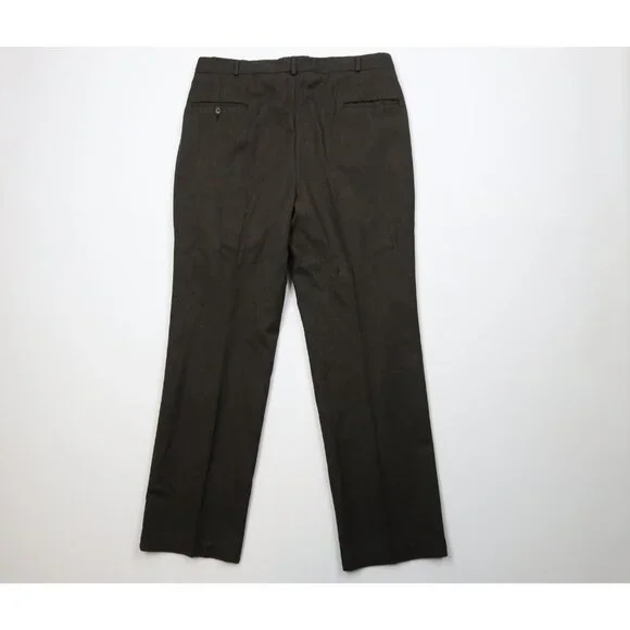 Vintage 90s Streetwear Mens Size 36x32 Wool Knit Wide Leg Chino Pants Green USA